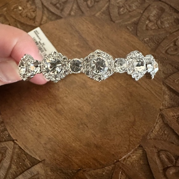 Givenchy Silver Toned Crystal Bangle Bracelet with clasp closure NWT - Picture 4 of 4